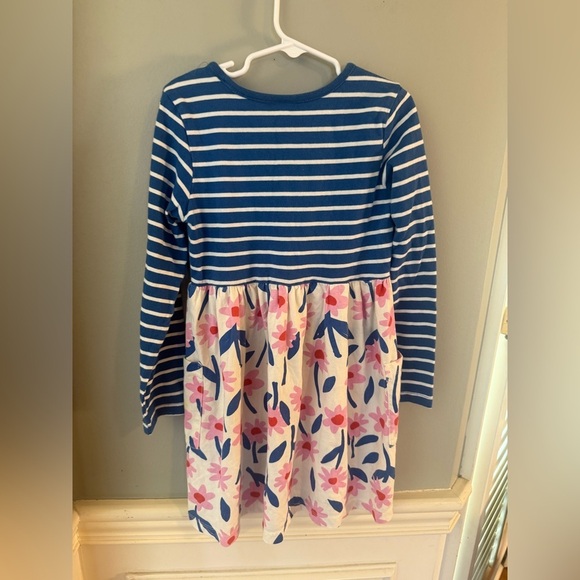 Hanna Andersson Blue Striped and Floral Dress 6/7 - Picture 5 of 6